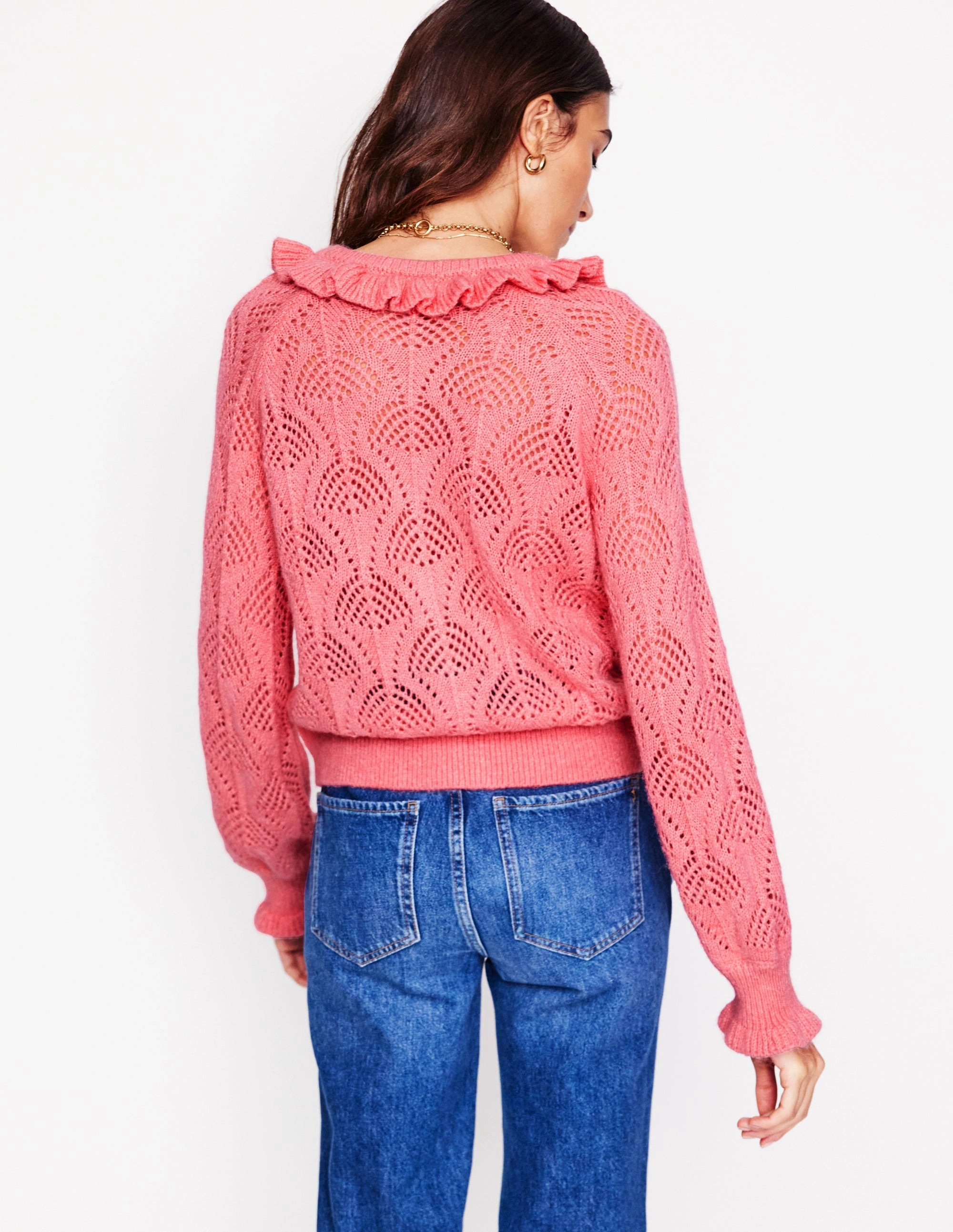 Alice Fluffy Stitch Cardigan-Salmon Pink Outdoor Comforted No Stress