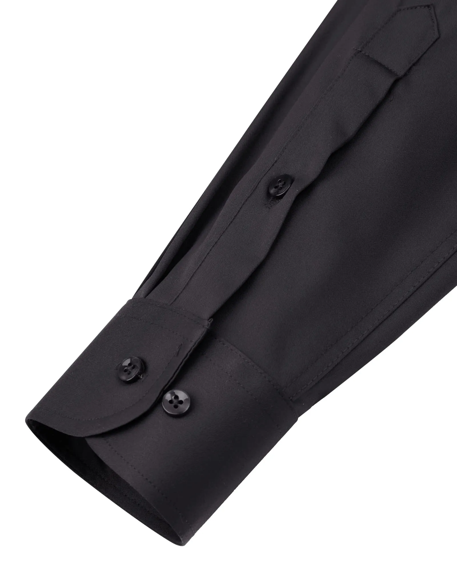 Alimens & Gentle Men's Dress Shirts Long Sleeve Stretch Wrinkle-Free Solid Formal Button Down Shirt with Pocket（Black, Large Tall