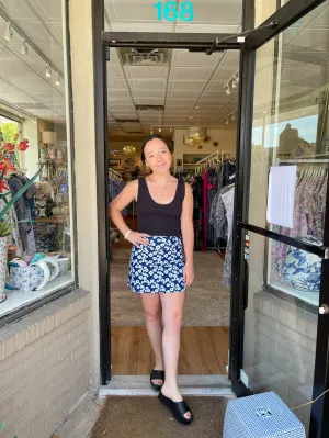 Razi Skort Pop Art Flower Navy Non Irritating