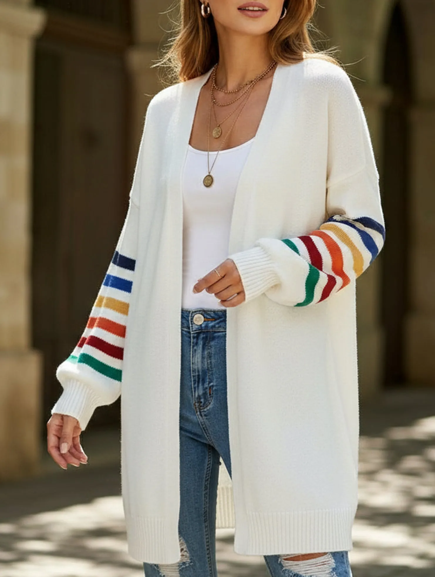 Seamless Design Casual patchwork knitted sweater