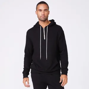 Bungee Cord Quarter Zip Hoody Overlock Edging Circular Knit Technology