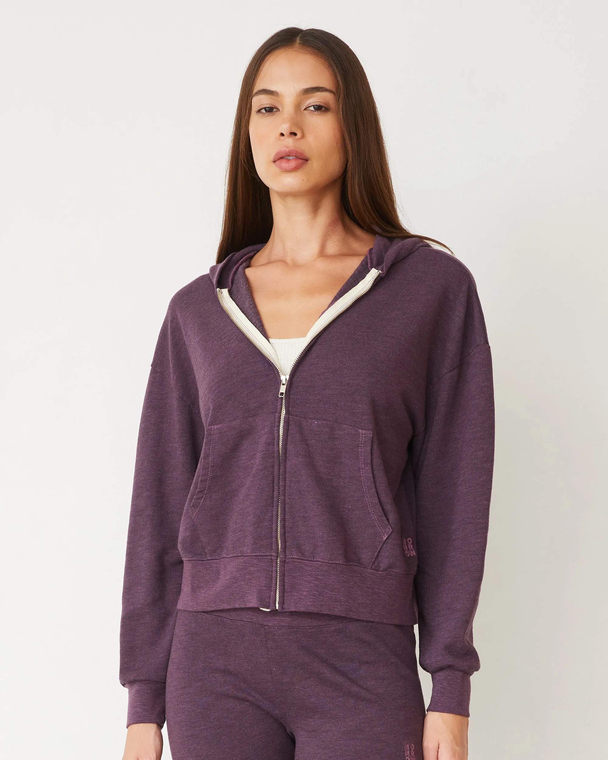 Gradient Shade Scalloped-Edge Original Fleece Zip Up Hoody