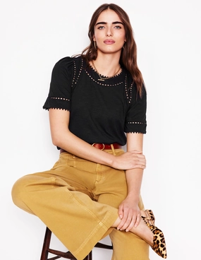 AntiStaticFabric AntiOdorTechnology Mila Trim Detail Top-Black