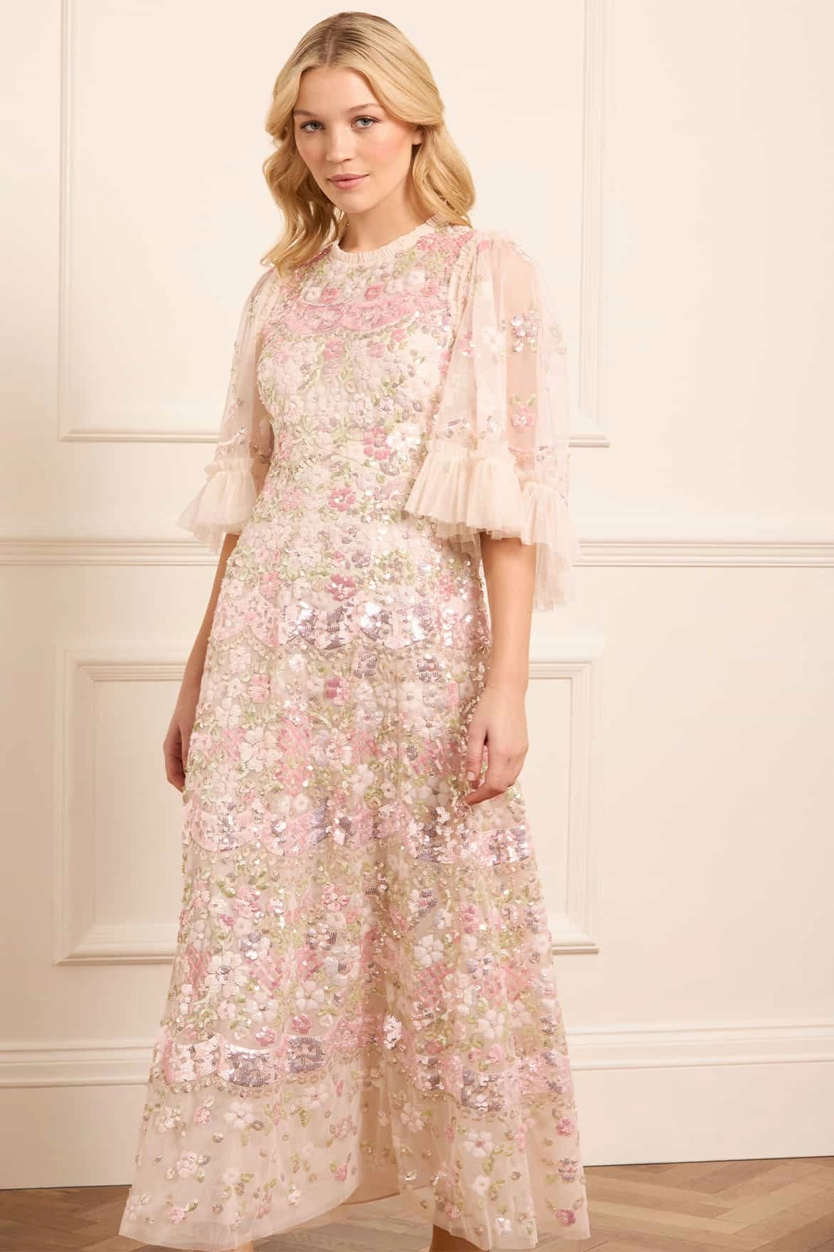 Summer Staple Versatile Style Garden Delight Gloss Ankle Gown