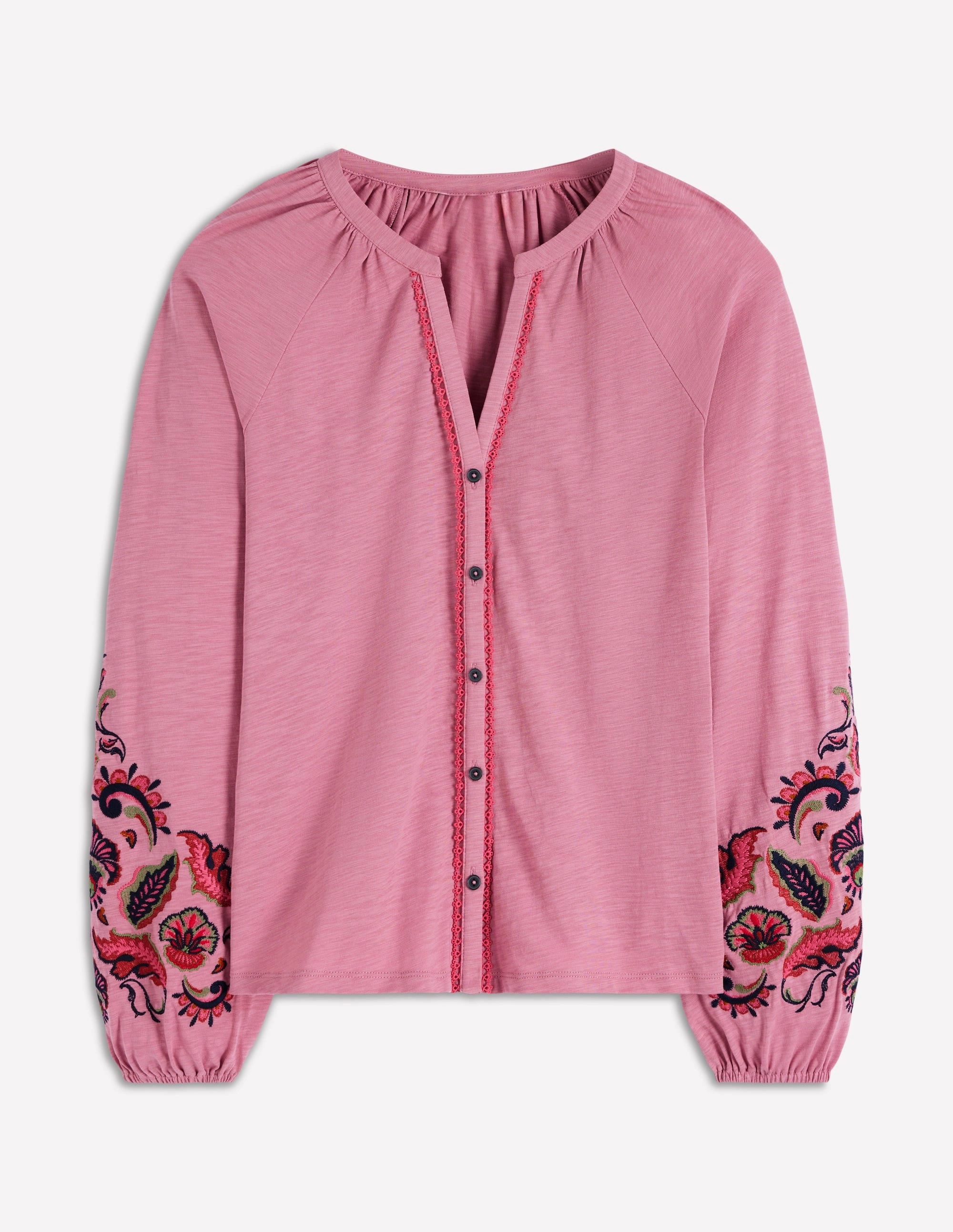 Alma Embroidered Shirt-Ash Rose Classic Polo