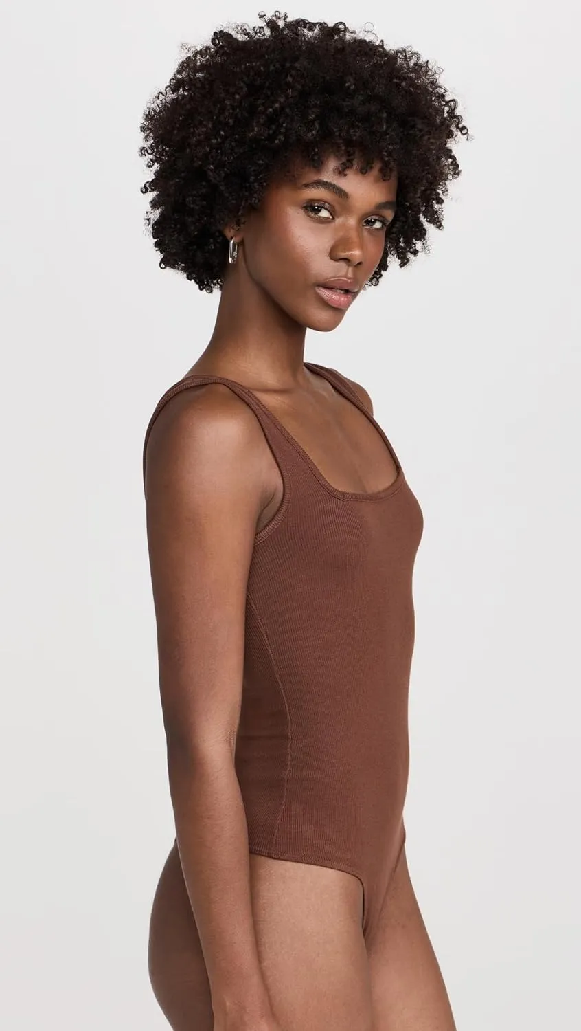 Ambitionist Women's Ribbed Square Neck Tank Bodysuit