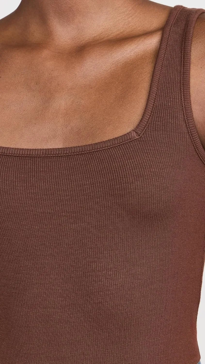 Ambitionist Women's Ribbed Square Neck Tank Bodysuit