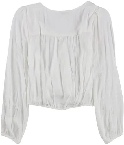 American Eagle Womens Solid Crop Top Blouse, TW1