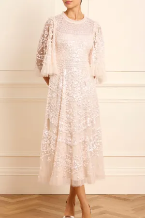 Scalloped-Edge Crisp Look Anais Sequin Ballerina Dress