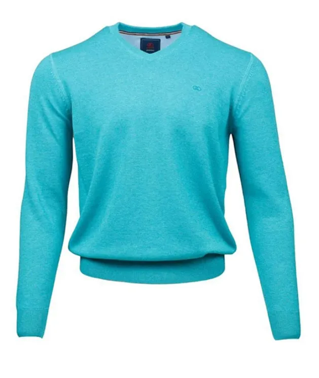 Andre Valencia V Neck Sweater - Aqua