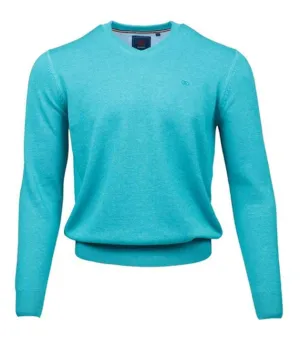 Andre Valencia V Neck Sweater - Aqua