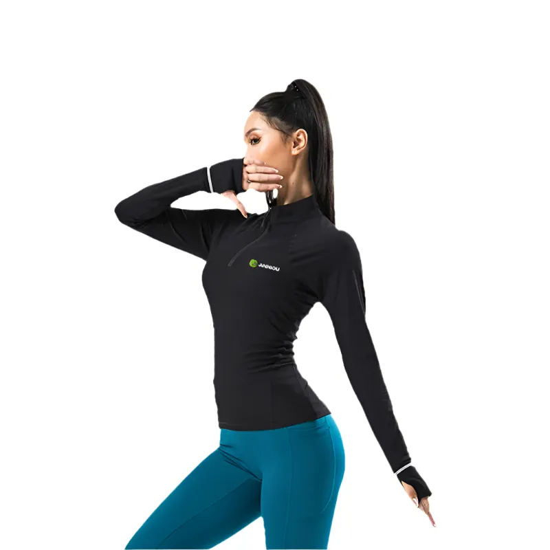 Anniou Unisex Half-zip Long-sleeved Sports Sweatshirt