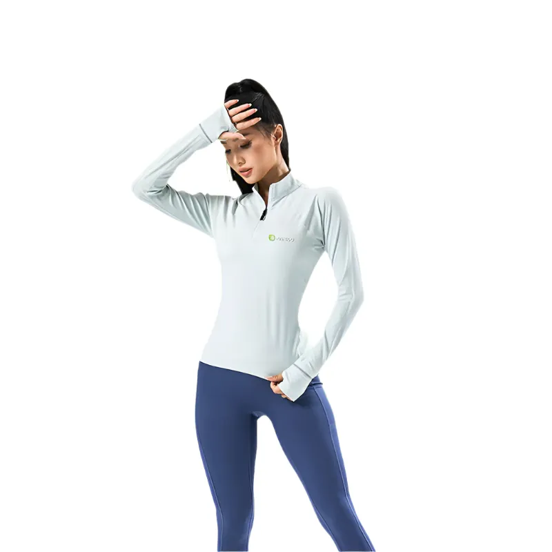 Anniou Unisex Half-zip Long-sleeved Sports Sweatshirt