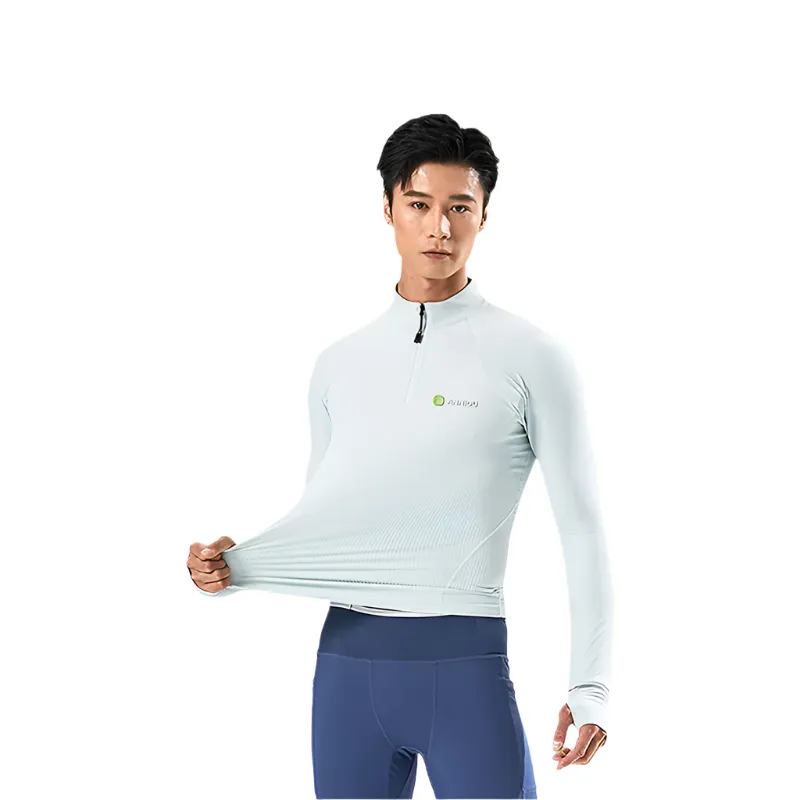 Anniou Unisex Half-zip Long-sleeved Sports Sweatshirt