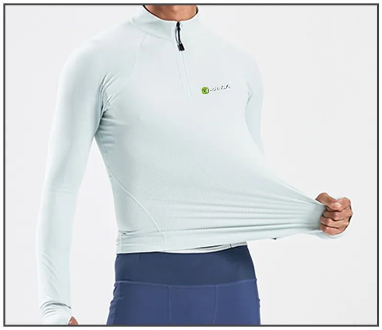 Anniou Unisex Half-zip Long-sleeved Sports Sweatshirt