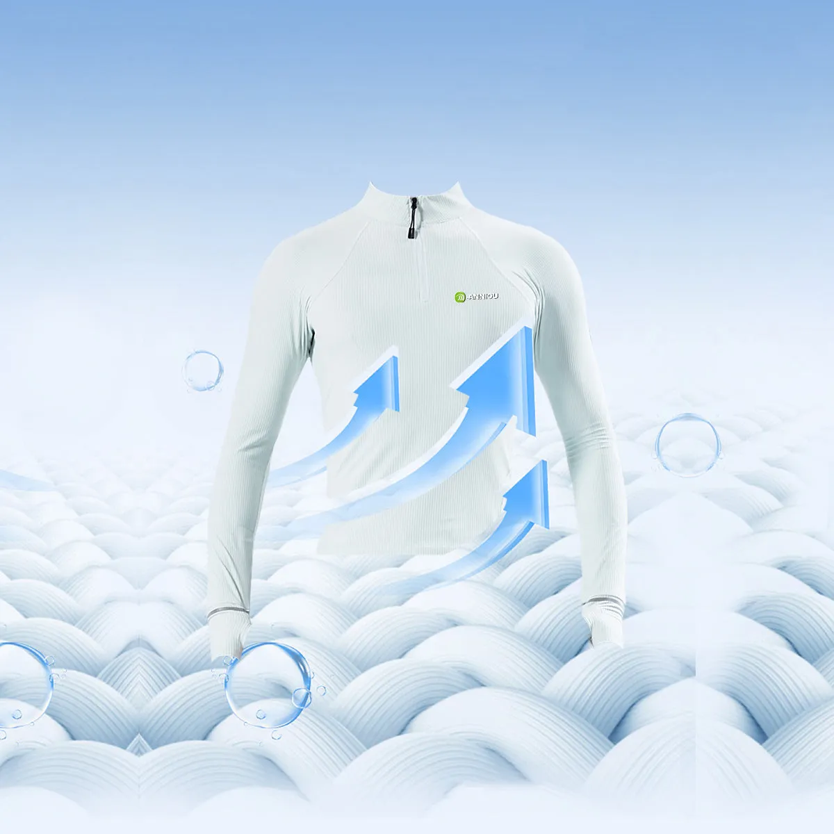 Anniou Unisex Half-zip Long-sleeved Sports Sweatshirt