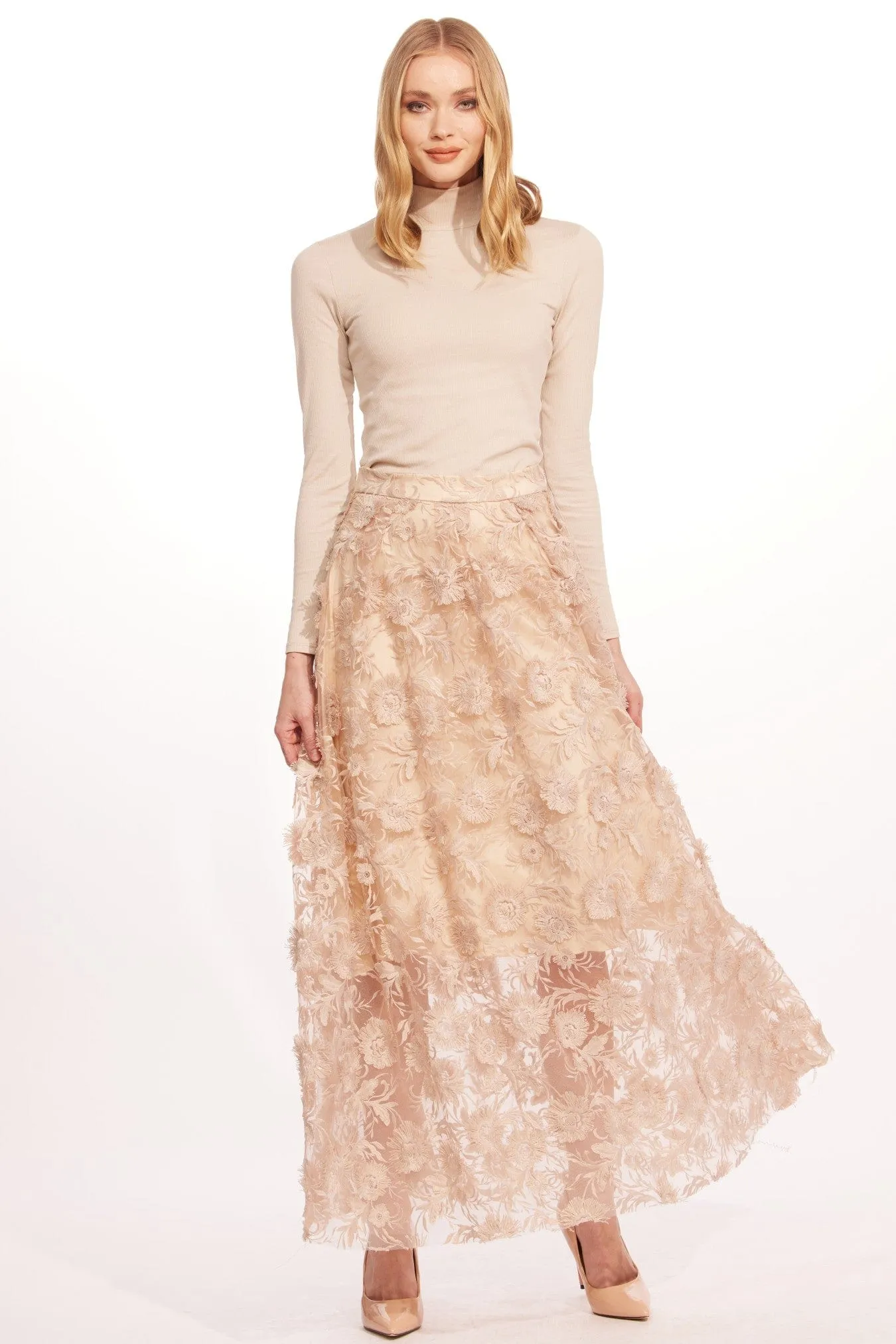 Tropical theme Ruching Details Anova Skirt - Bloomsfield