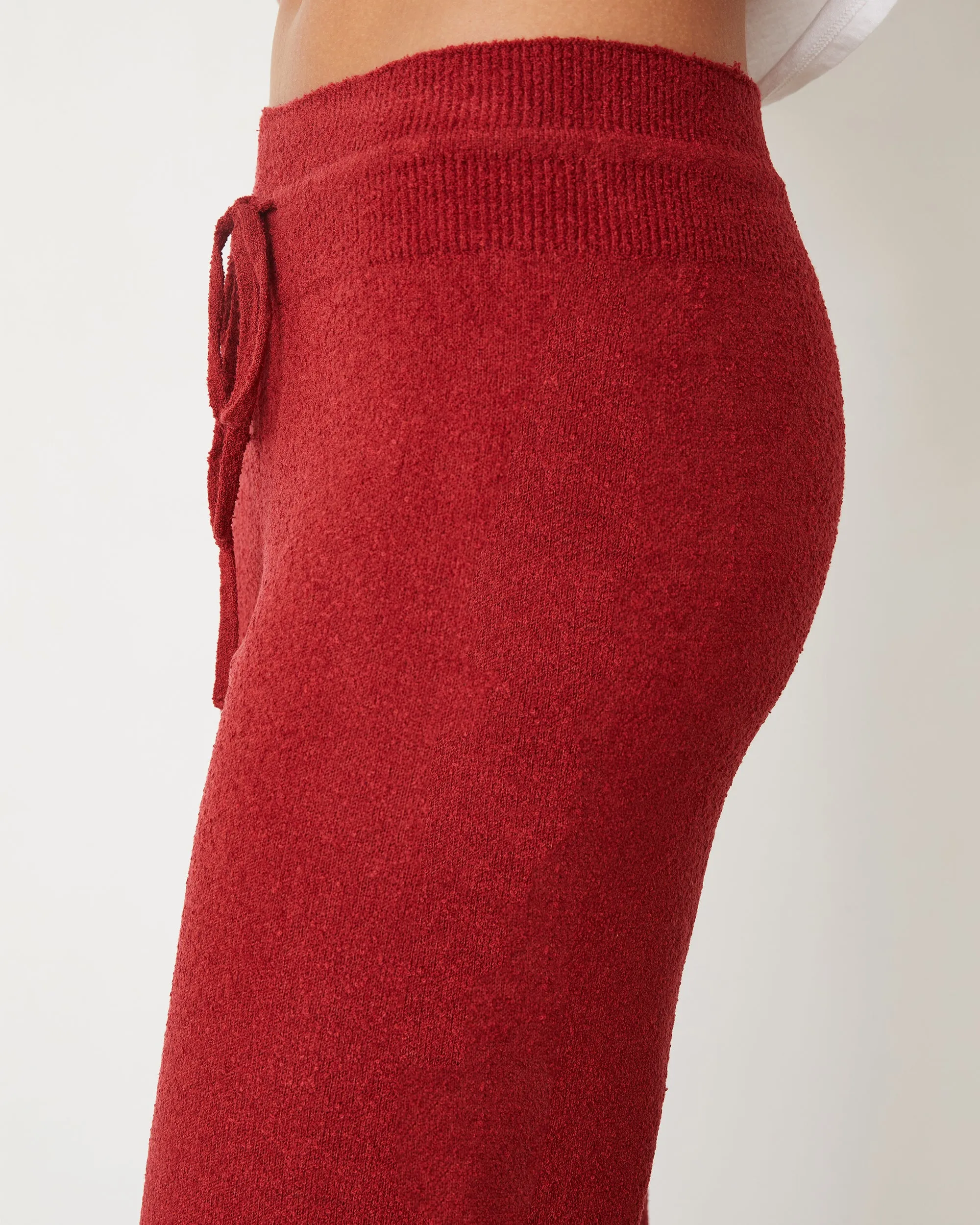 Boucle Knit Crop Straight Leg Pant PreShrunkFabric PaddedInsulation