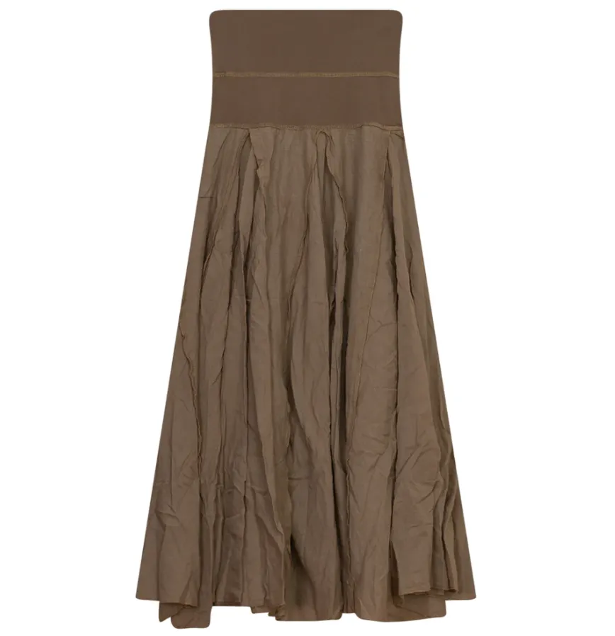 Red Myth Mocha Gauze Godet Maxi SB2CM7751SL Hand Stitched Gentle Flow