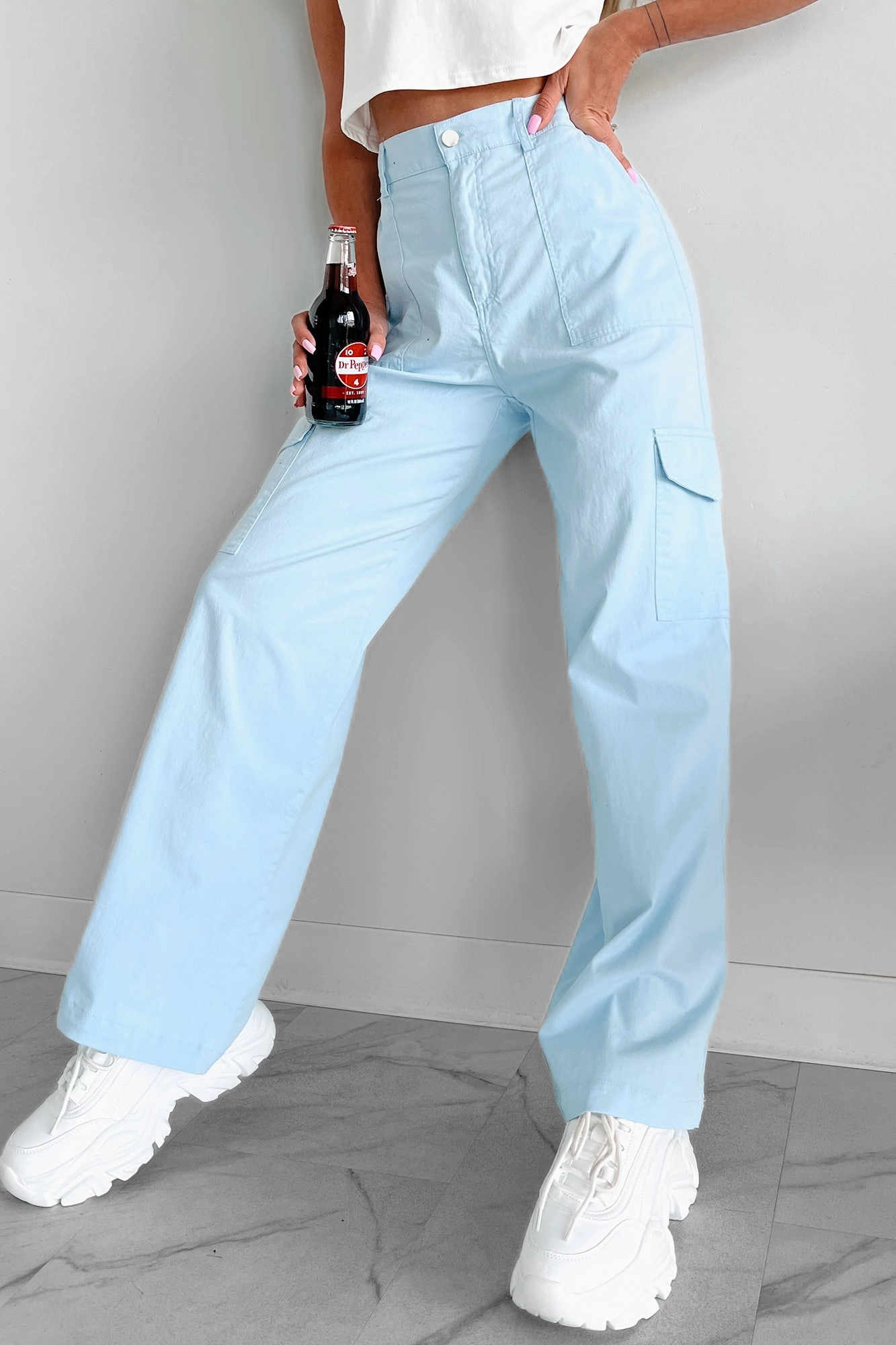 Comfy Wardrobe Cool People Only Cargo Pants (Sky)