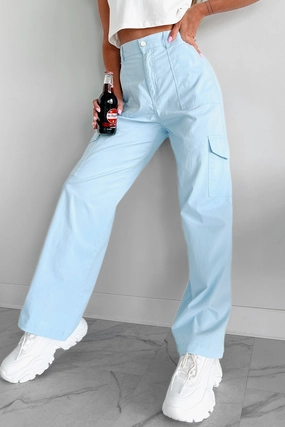 Essential Comfort Cool People Only Cargo Pants (Sky)