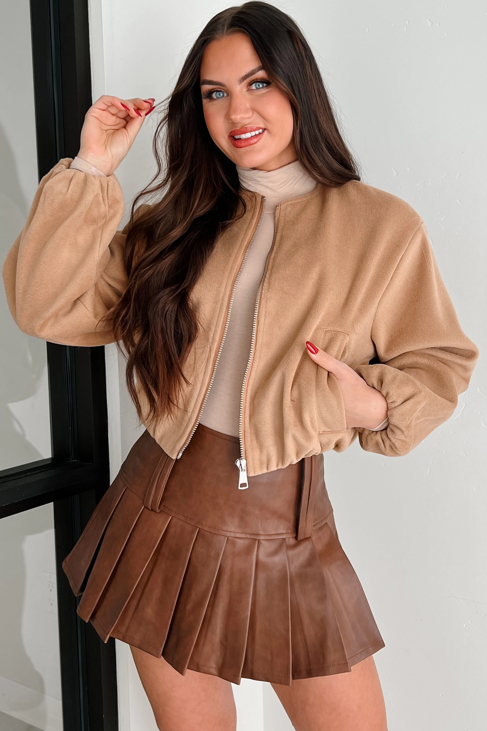 Non Irritating Seams Detroit Days Zip-Up Jacket (Taupe)