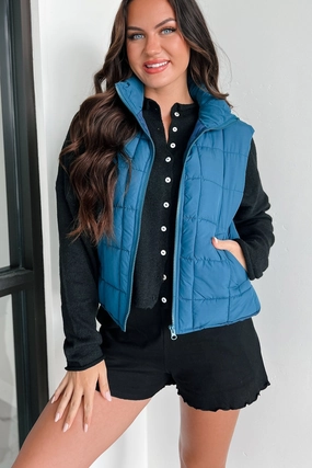 Until Next Time Padded Puffer Vest (Dark Seafoam) windproof City Commuter