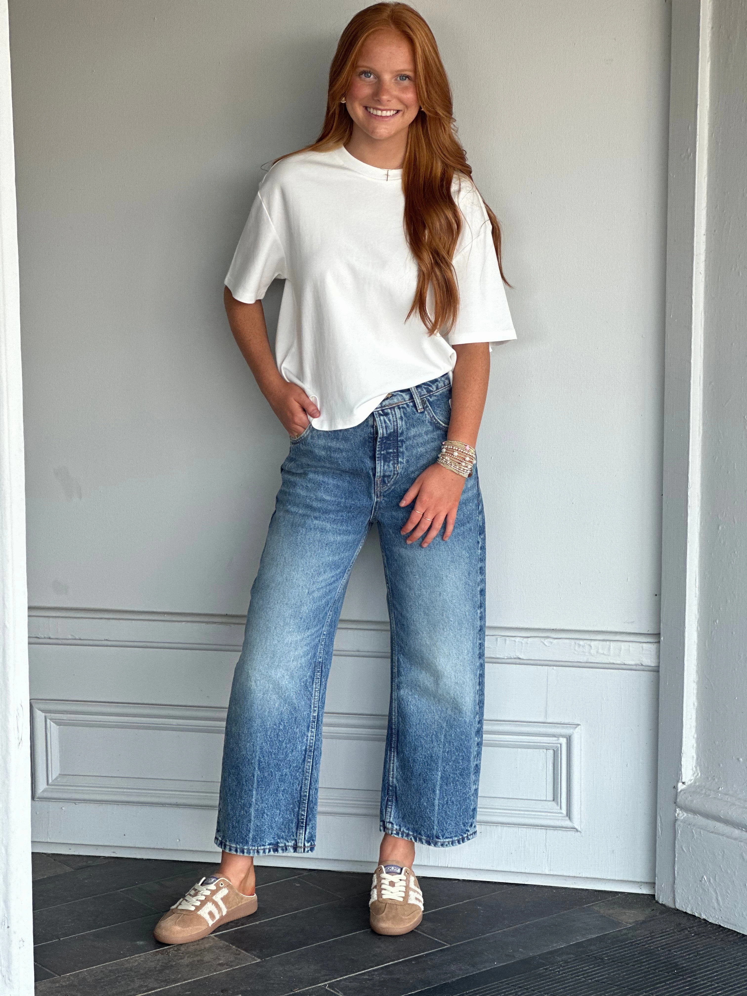 Dear John Maddox Tee in White Fitted Shirt Non Iron Fabric