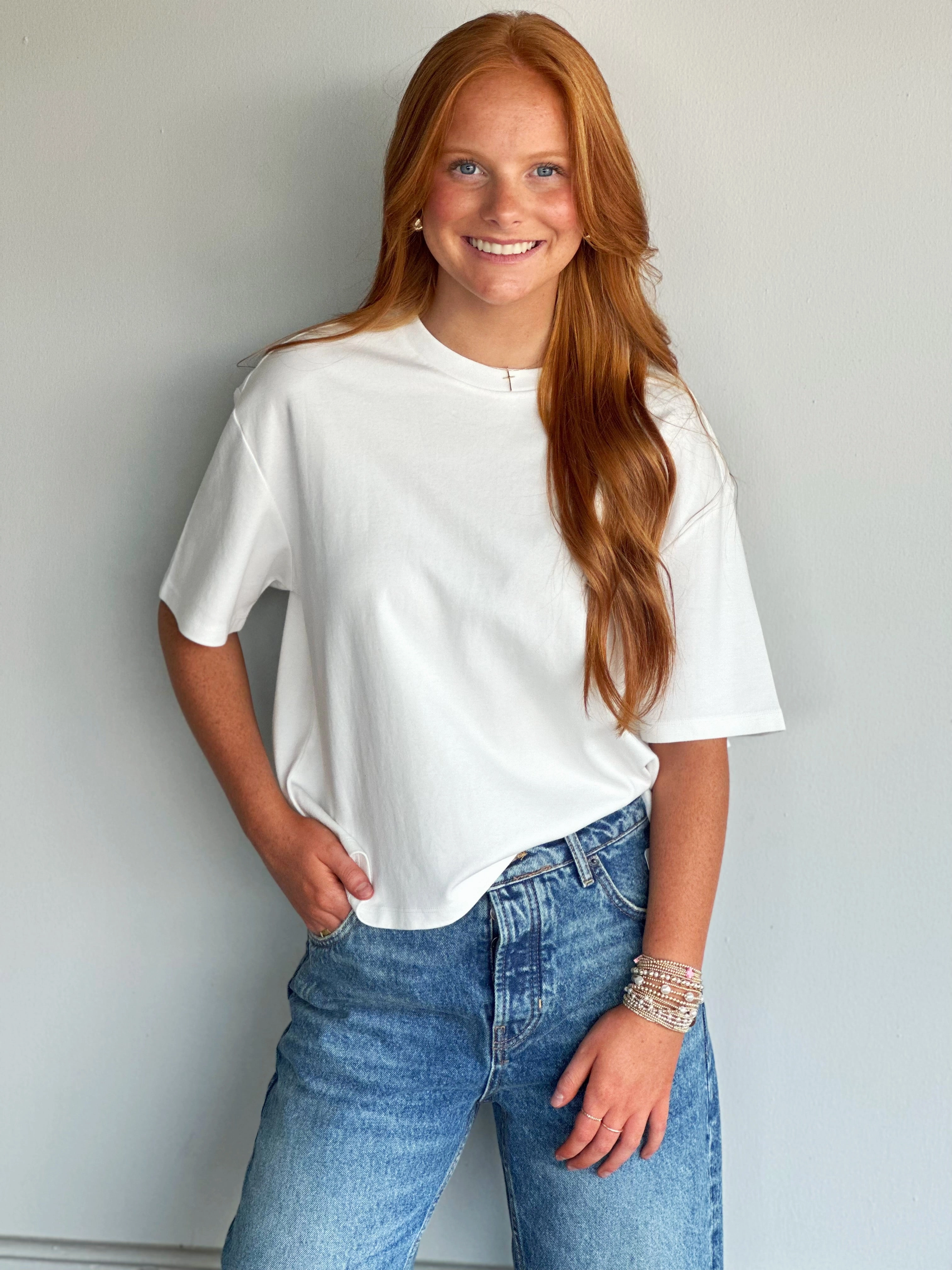 CrewNeck Anti Pilling Technology Dear John Maddox Tee in White