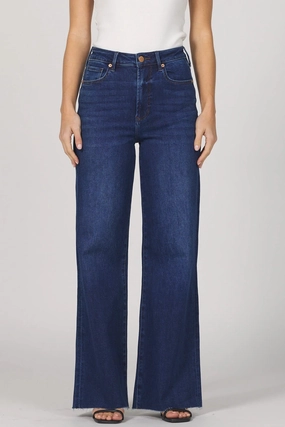FrayResistant Fabric Dear John Fiona Wide Leg Jean in Dark Knight
