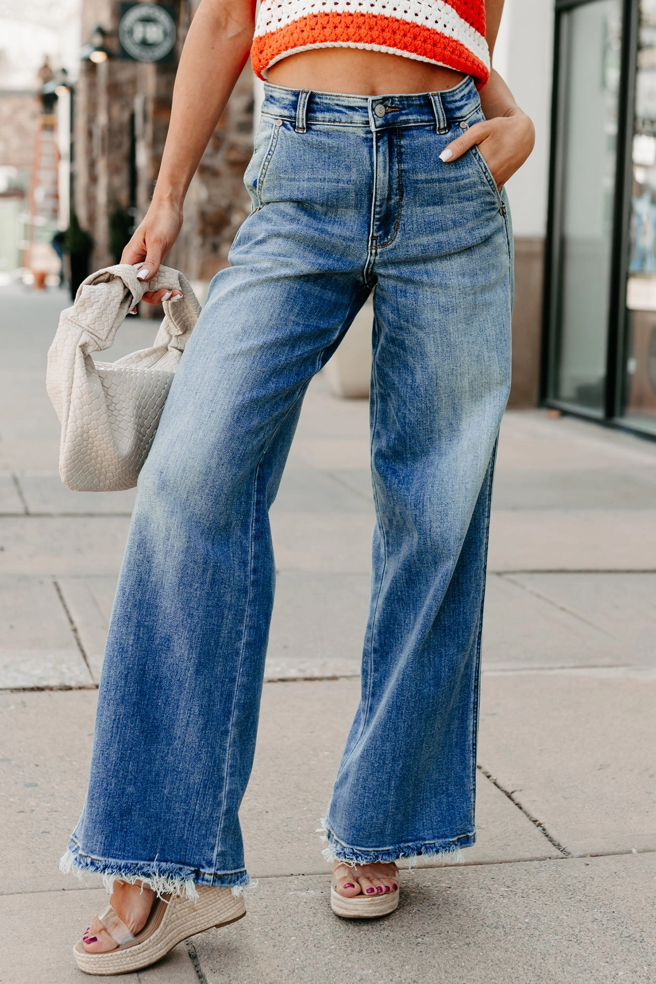Jack High Rise Wide Leg Judy Blue Jeans (Medium) WrinkleResistant Cloth