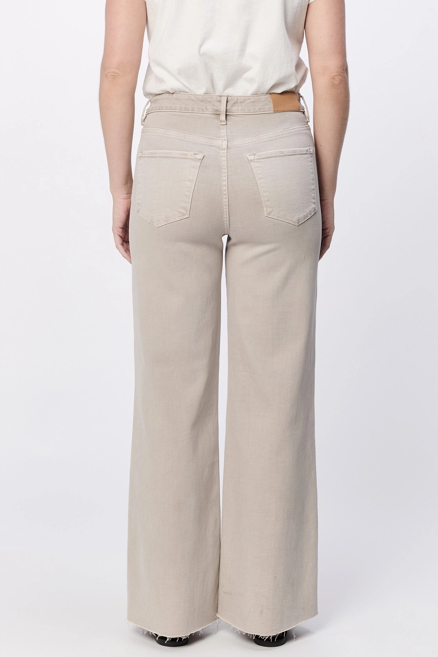 Dear John Fiona Wide Leg Jean in Stone LongLastingDurability Soft Cotton Blend
