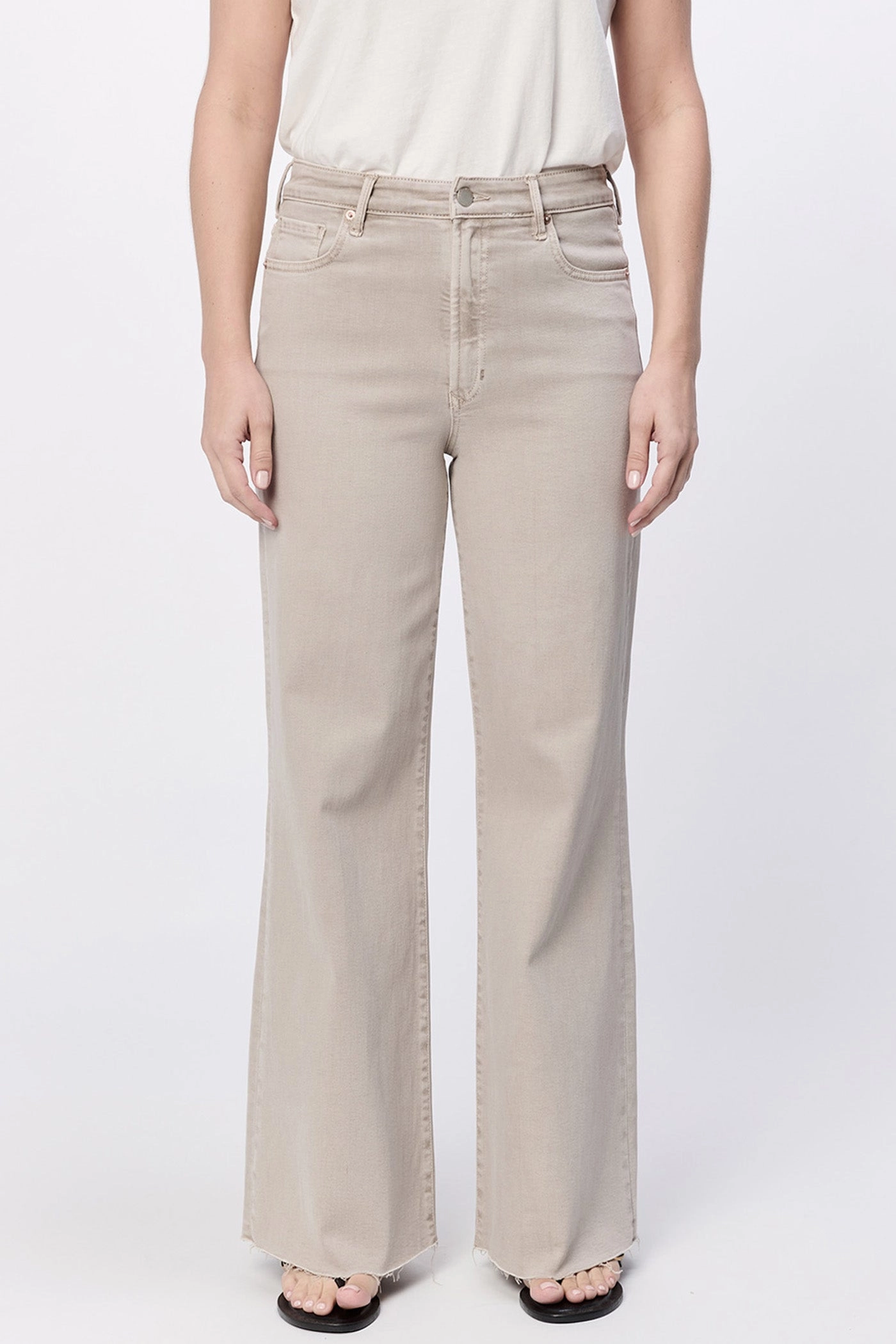 Dear John Fiona Wide Leg Jean in Stone Lightweight Design