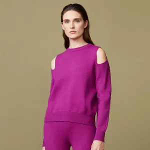 Supersoft Sweater Knit Cut Out Sweatshirt Sleeveless Tee