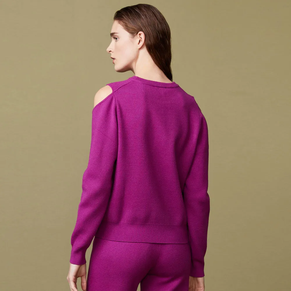 Supersoft Sweater Knit Cut Out Sweatshirt Stretchable Knit