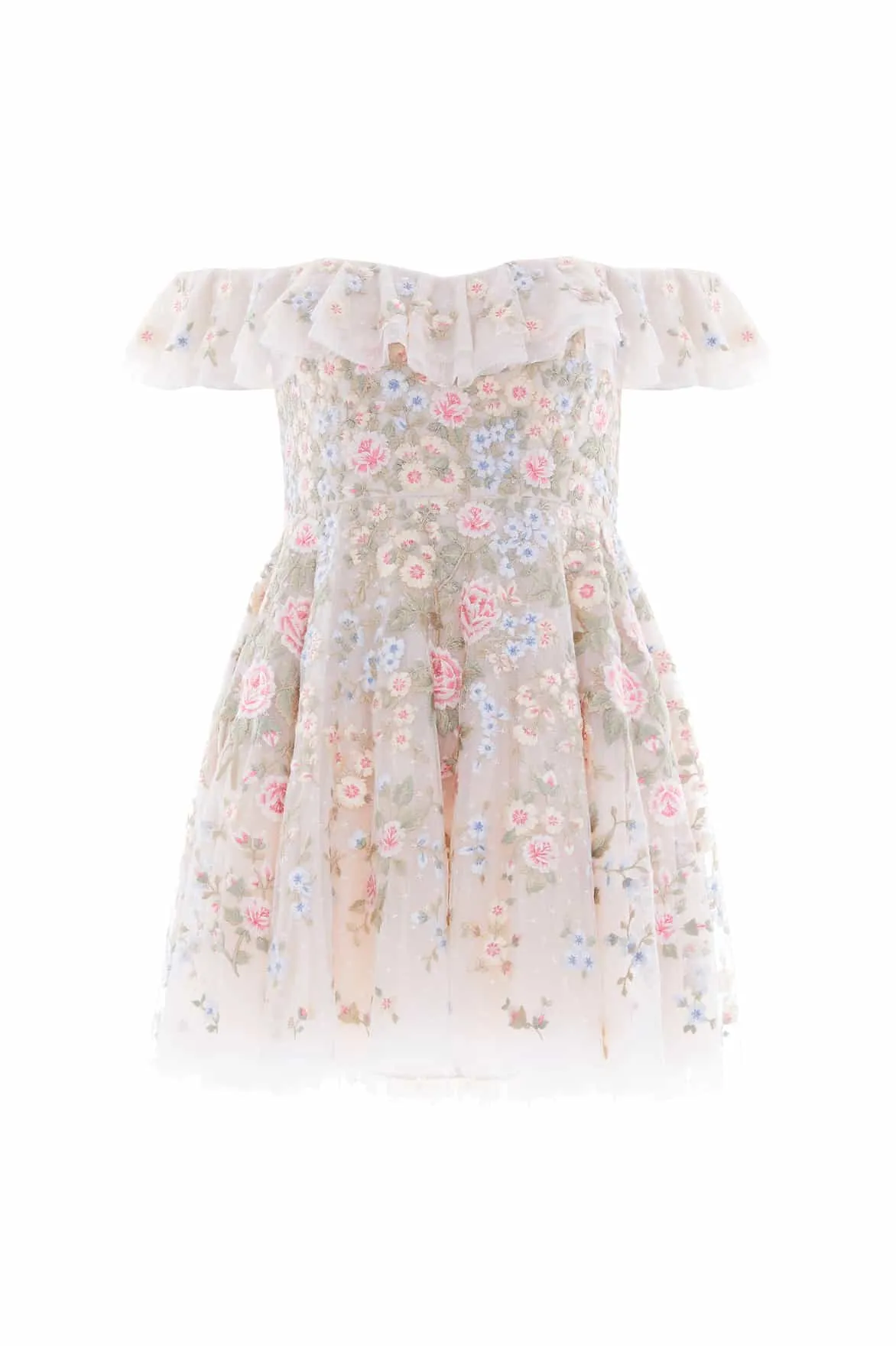Antoinettes Floral Off-Shoulder Micro Mini Dress Visual Balance