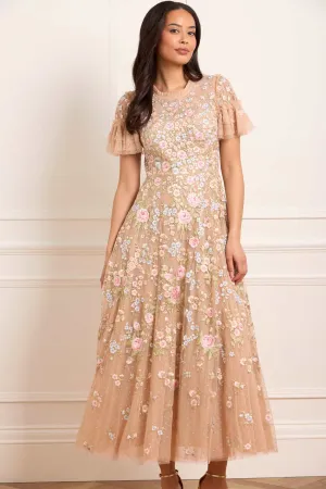 Body Positive Antoinettes Floral Round Neck Ankle Gown