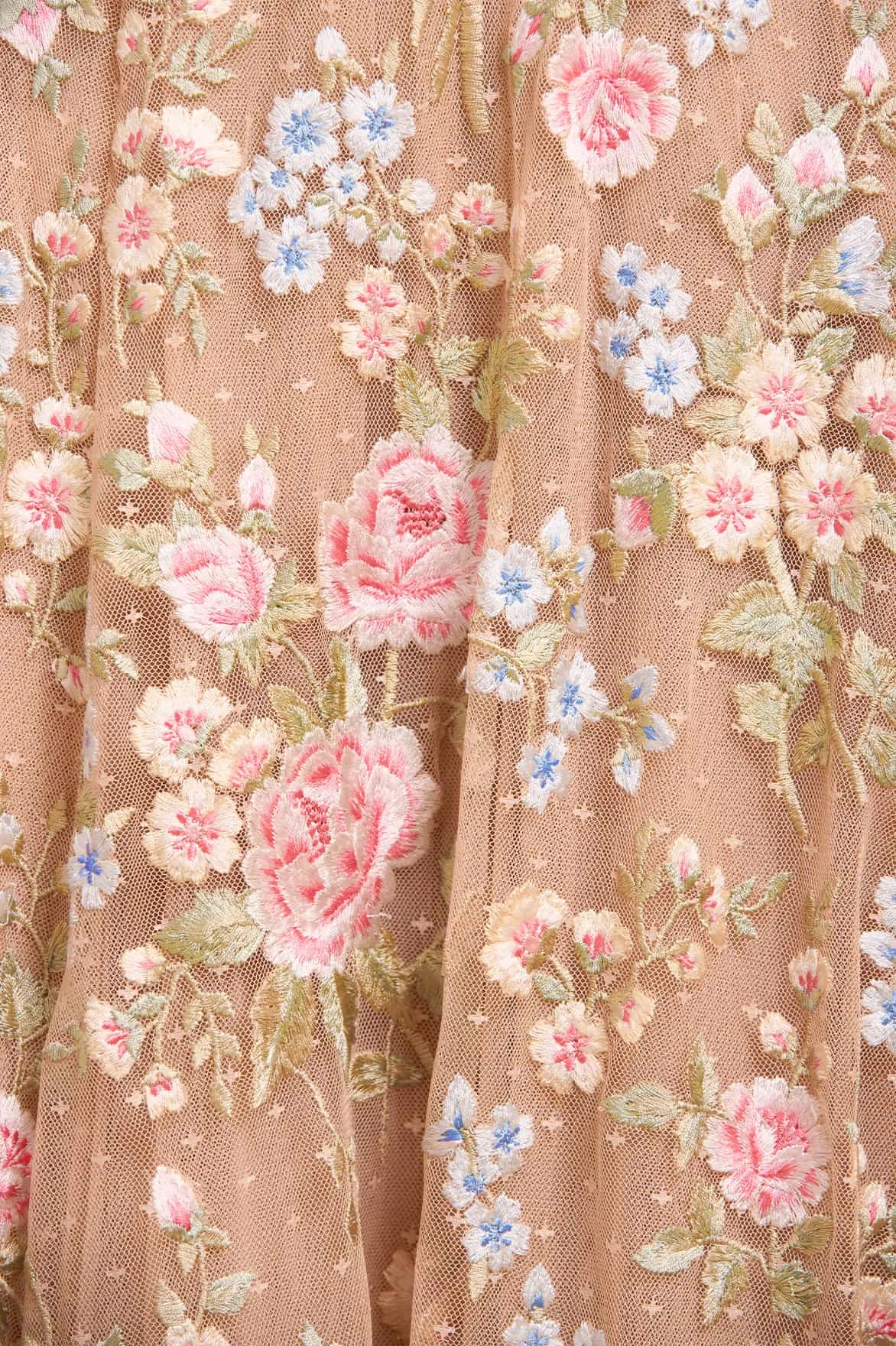 Antoinettes Floral Round Neck Ankle Gown Comfortable Silhouette