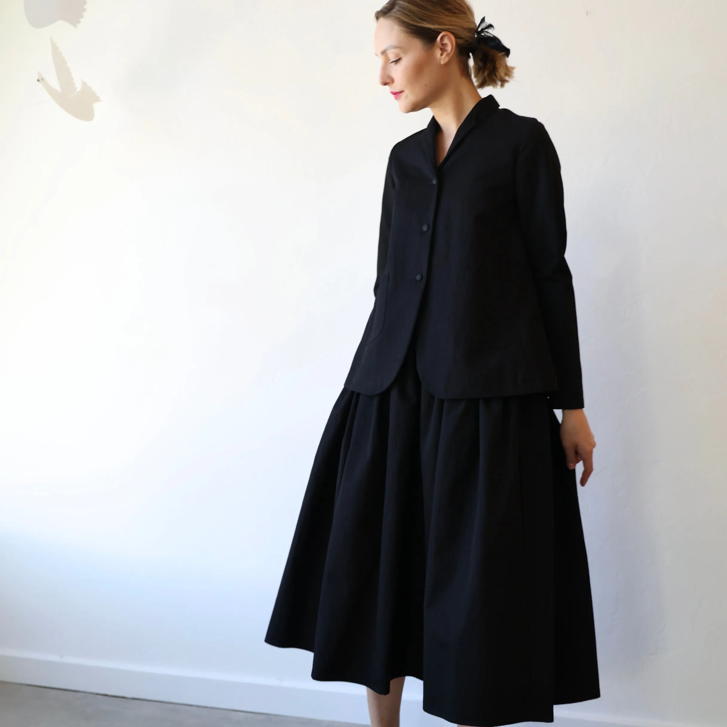 Apuntob Cotton Blend Twill Jacket - Black