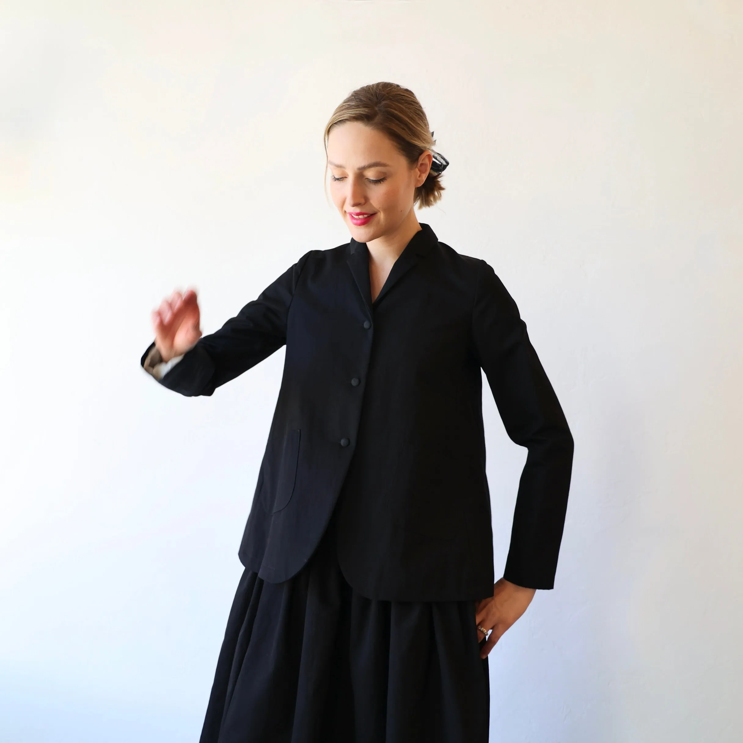 Apuntob Cotton Blend Twill Jacket - Black
