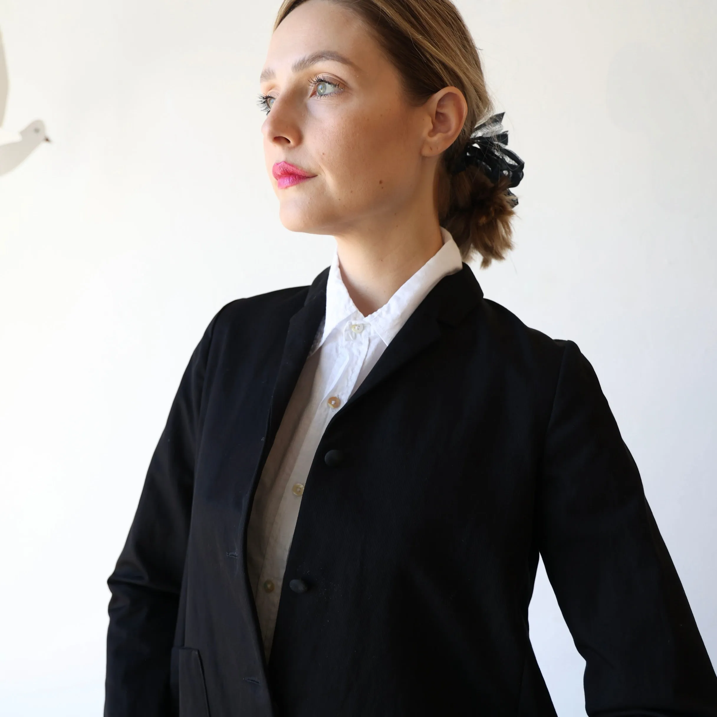 Apuntob Cotton Blend Twill Jacket - Black