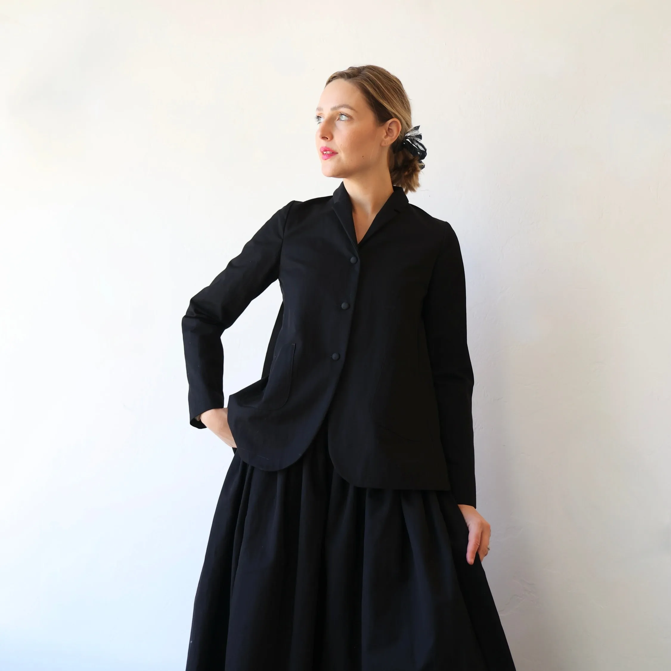 Apuntob Cotton Blend Twill Jacket - Black
