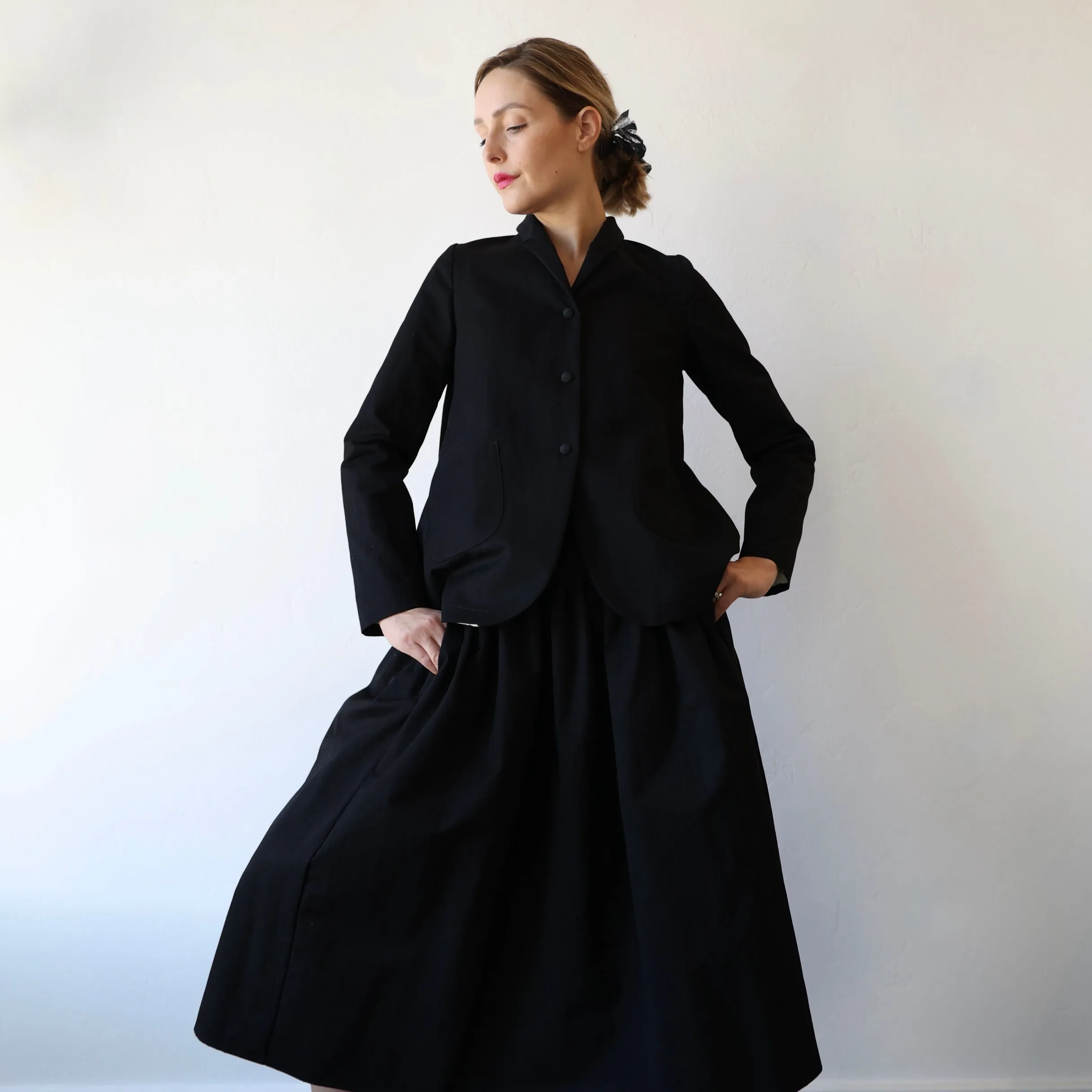 Apuntob Cotton Blend Twill Jacket - Black