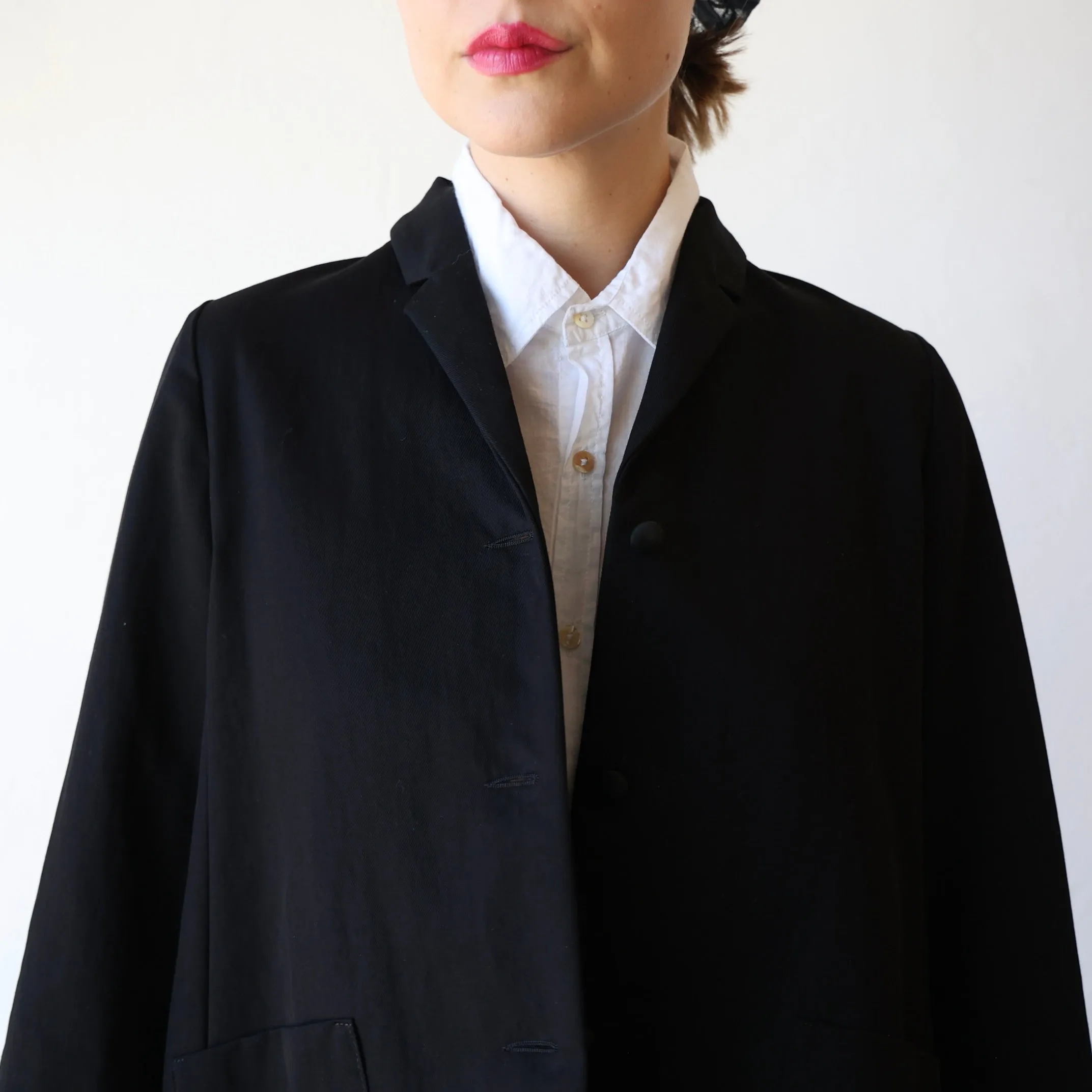 Apuntob Cotton Blend Twill Jacket - Black