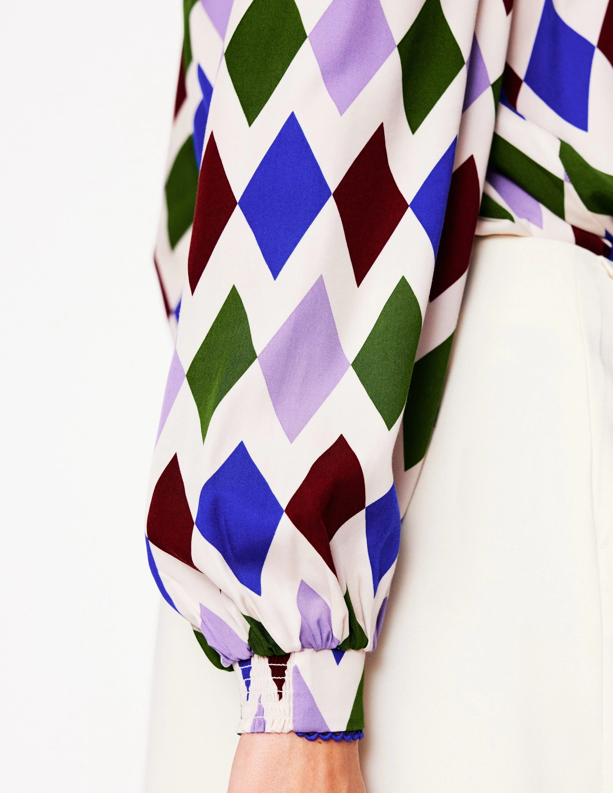 Ara Long Sleeve Top-Multi, Diamond Stripe Active Tee