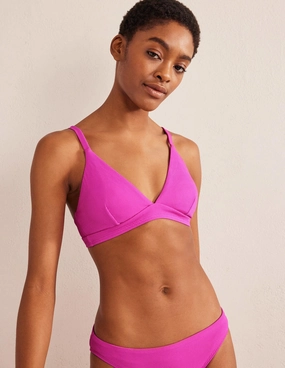 Arezzo V-neck Bikini Top-Amazing Pink Texture Sunny Beach Day Machine washable