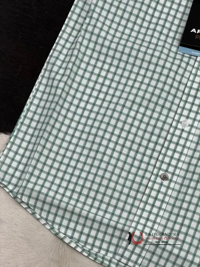 ARIAT PRO DAMIAN WHITE PLAID SHORT SLEEVE SHIRT