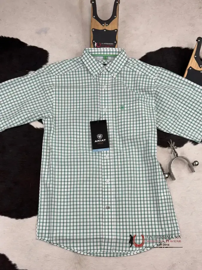 ARIAT PRO DAMIAN WHITE PLAID SHORT SLEEVE SHIRT
