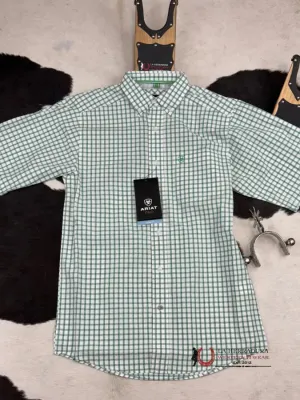 ARIAT PRO DAMIAN WHITE PLAID SHORT SLEEVE SHIRT