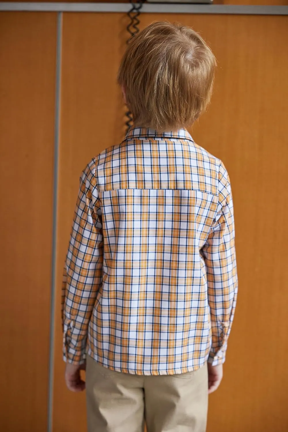 Arshiner Boy's Plaid Button Down Shirt Long Sleeve Roll Up Shirts